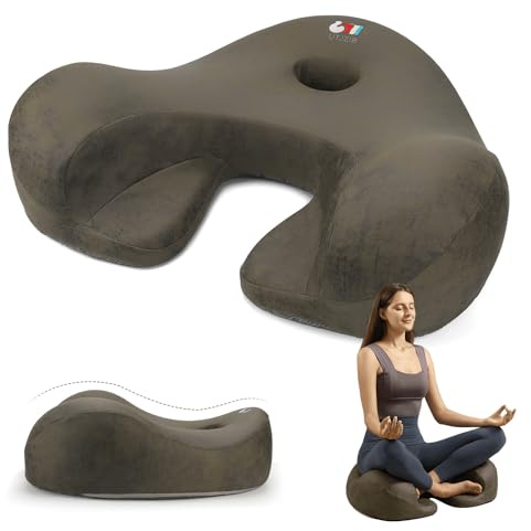 UTJZIB Meditation Cushion, Yoga Cushion for Meditation - Cross Leg Floor Pillow for Meditator at Home, Ergonomic Comfortable Memory Foam Zafu Relieves Numbness Tailbone & Hip Pain from Long Sitting.