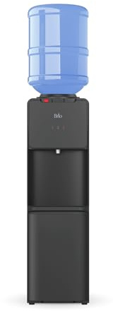 Brio 130 Series Top-Load Water Cooler Dispenser for 3- and 5-Gallon Bottles, Hot & Cold, Spill-Free Loading, Child Safety Lock, Energy Star 3.0, Black