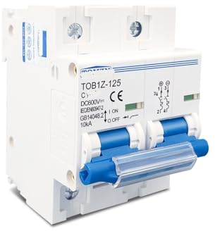 Interruttore automatico 2P DC 600 V 125 A 100 A 80 A adatto for impianto fotovoltaico Interruttore principale batteria con curva a C(80A)