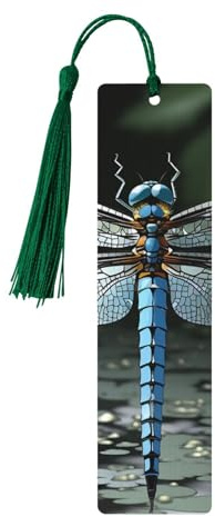 Dragonfly Wooden Bookmark 5pcs for Book Lovers,DIY Wood Craft Bookmarks with Colorful Tassels Wooden Gift Tags Labels Rectangle Bookmarks Ornaments Unusual Gift for Men Women