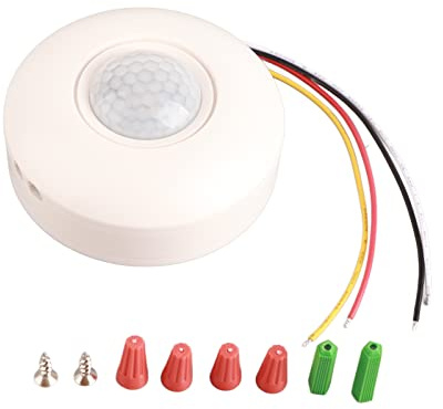 Ejoyous Infrared PIR Motion Sensor Switches 12V, 360 Degree Intelligent Brightness Sensor with Adjustable Time Delay, for LED Ceiling Light Corridor Bathroom Basement