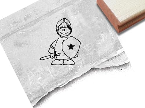 Stempel Kinderstempel Kleiner RITTER - Motivstempel Geschenk für Kinder Kita Kinderzimmer Schule Einschulung Schultüte Basteln - zAcheR-fineT