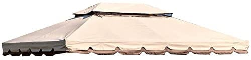 Bakaji Telo di Copertura per Gazebo 3x4 Mt colore Beige con Ribalta con Tetto Camino Antivento Telo Impermeabile Antipioggia Doppio Strato Poliestere e PVC, copertura per Gazebo da Giardino Royal
