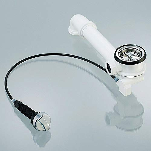 Bonde universelle pour vidage d'évier avec bonde rotatif, créateur, vis creuse, joints, paniers (environ 54 mm) et télécommande - 70 mm