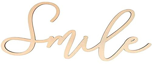 Artemio Wort aus Holz zum Dekorieren – Smile – 30 x 16,5 cm