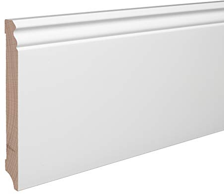 Sockelleiste Massiv Holz Buche weiß lackiert Hamburger Berliner Profil 150mm
