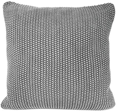nielsen HOME Kissen Nika grob gestrickt, 50x50 cm, Hellgrau (Farbeffekt),100% Baumwolle,Strick,Oekotex,Grobstrick,gemütlich modisch elegant, Dekokissen, Sofakissen, inkl. Füllkissen