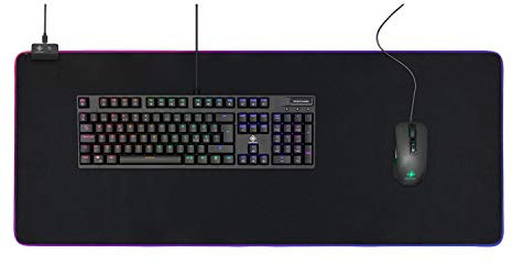 DELTACO GAMING B-Ware - Alfombrilla de ratón RGB (900 x 360 x 4 mm, 6 Modos RGB, 7 Modos estáticos)