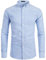 PARKLEES Men's Slim Fit Long Sleeve Smart Casual Button Down Oxford Shirts PZ111 Blue L
