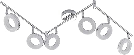 ELC LED Deckenlampe 6 flammig, Deckenstrahler drehbar und schwenkbar, Deckenleuchte 6x 4W LED, Strahler Metall chrom, Lampe Wohnzimmer