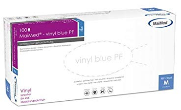Maimed Vinyl-Handschuhe blau PF Gr. L, Vinylhandschuhe puderfrei Einweghandschuhe