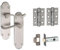 Designer Levers - Brora Round Top Design Lever Door Handle - 64mm Tubular Latch and 76mm Ball Bearing Hinges Included - Satin Nickel - Interior Use