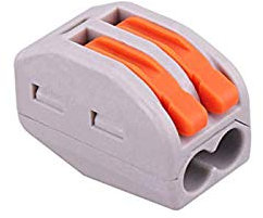 100PZ Morsetto connettore a leva 2 poli per fili cavi elettrici 250V 0.75-2.5mm