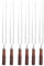 DOITOOL Grillspieße für Gilling Edelstahl Kabob Spieße zum Grillen 6 Stück 2 Zinken Grillspieße Bratstab Outdoor BBQ Werkzeuge mit Holzgriff
