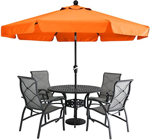 MasterCanopy Valance - Sombrilla de patio para mesa al aire libre con 8 varillas (2,7 m, naranja)