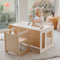 Sweet Home from wood Entwöhnungstisch, Montessori-Tisch, Holztisch, Kinderspieltisch, Weaning Table, 1 Tisch und 2 Stühle (Lackiert)