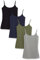 Amazon Essentials Women's Slim-Fit Camisole, Pack of 4, Black/Grey/Navy/Olive, XL