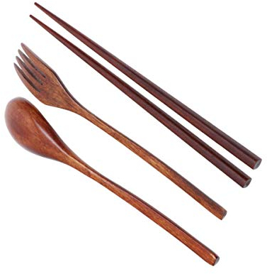 1 Set Holz Besteck Set Tragbare Mehrweg Japanische Korea Stil Löffel Stäbchen Kit Holz Geschirr Liefert für Home Shop