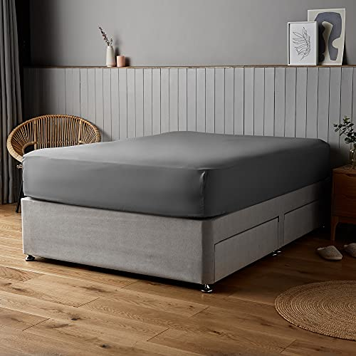 Silentnight Supersoft Collection 541466GE Spannbetttuch für Einzelbett, superweich und pflegeleicht, bügelfrei, luxuriöses Leinenunterteil, elastischer Saum, um eng um Ihre Matratze zu passen