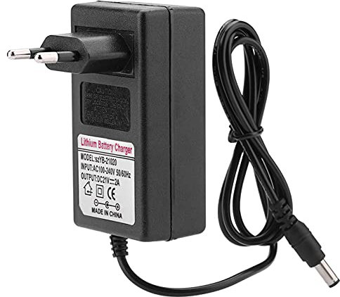Caricabatteria,CA 100-240 V CC 21 V 2 A Adattatore di alimentazione per ricarica sicura Ricarica della batteria agli ioni di litio per fari Auto giocattolo Bilanciamento auto(UE 220V)