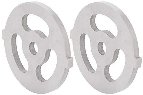 Meat Grinder Plate Discs Grinder Blades 304 Stainless Steel Cutting Plate Meat Hole Plate Grinder Plate Net for Size 5 Stand Mixer Diameter 0.3 2pcs/Set(3 Holes Knife Plate)
