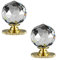 CcHhyyt Crystal Self Stick Knobs Cabinet Knobs 40mm Diameter Replacement Knob with Adhesive for Cabinet Mirror Cupboard Window Glass Sliding Door Drawer (2pcs, Sunshine Gold)