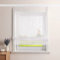 CORLIF Raffrollo Landhaus Raffgardine Küche Modern Bändchenrollo Leinenoptik mit Wellenmuster Transparente Rollos Kurz Fenster Schal mit Klettband B/H 140/140 cm Weiß
