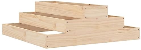 vidaXL Solid Wood Pine Planter 80x80x27 cm Wooden Raised Garden Bed Flower Box