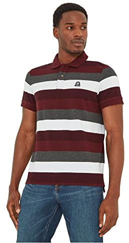 TOG24 Flaxby Mens Striped Polo Shirt with Collar in Supersoft Cotton-Rich Pique