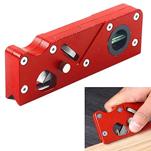 Woodworking Edge Trimmer Aluminum Alloy Manual Wood PlanerScraper with Inner Hexagon Wrench for Woodworking Edge Banding Furniture Board Chamfering