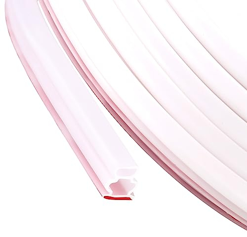 Weiß Türdichtung Dichtungsband Selbstklebende, 10mm(B)*10mm(D) Dichtungsband für Türdichtung Fenster/Anti-Kollision/Schalldichter/Wasserdichter/Staubdicht Gummidichtungsstreifen15m