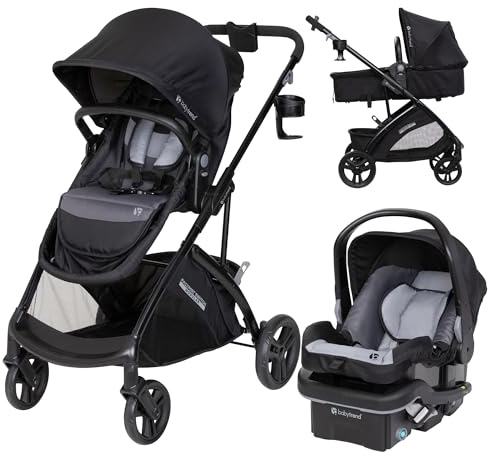 Baby Trend Passport® Switch 6-in-1 Modular Stroller Travel System with EZ-Lift™ Plus Infant Car Seat, Dash Black