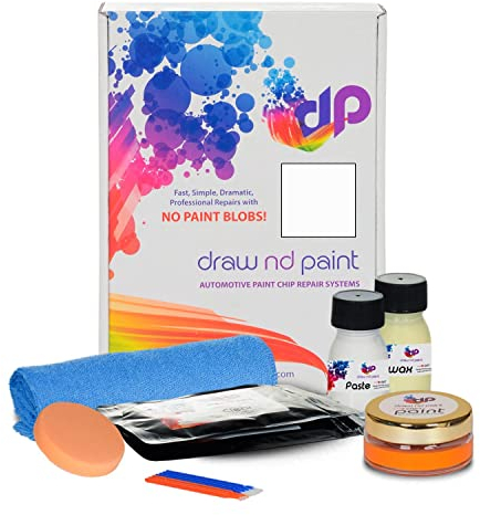 DrawndPaint Ausbesserungslack Lackreparaturset Kratzerentfernung Autolackreparatur Ausbesserung Steinschlägen Kratzern am Auto Lackstift geeignet für Mercedes, Farbe Polarweiss Matt - 1101, S