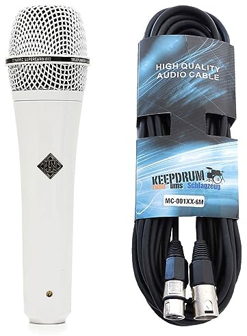 M80 White Dynamic Microphone + Keepdrum XLR Cable