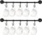 QIUKUN Mug Holder Wall Mounted Coffee Cup Rack Hanger Modern Metal Mugs Wall Rack with 10 Mug Hooks Rustic Utensil Tea Cups Storage Organizer for Kitchen Dining Room Coffee Bar