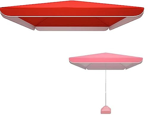 LQSSA Cuerpo de Parasol de Reemplazo Cuadrado, Tela de Reemplazo para Paraguas de Mercado Grueso 420D Anti-Uv Parasol Top Cover/Red/2.5 * 2.5M