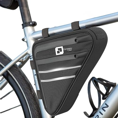 Germany One® Fahrradrahmen Tasche, wasserdichte Reflektierende Fahrradtasche Rahmen, VOL.1,6 L. Triangeltasche, Fahrrad Dreiecktasche, Fahrradtasche Fahrradrahmen