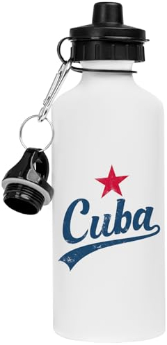 Cuba Vintage Handwritten With Red Star White Drinking Bottle Stainless Steel Water Bottle