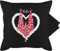 Kissenbezug - & Fasching - Kissen - Kölner Dom Köln Rot Weiss Karneval I Kölle I Fastnacht I Fasnacht I Fasnet - 50 x 50 cm - Schwarz - karnevalskissen fasching- un kissenhülle sofakissen mit