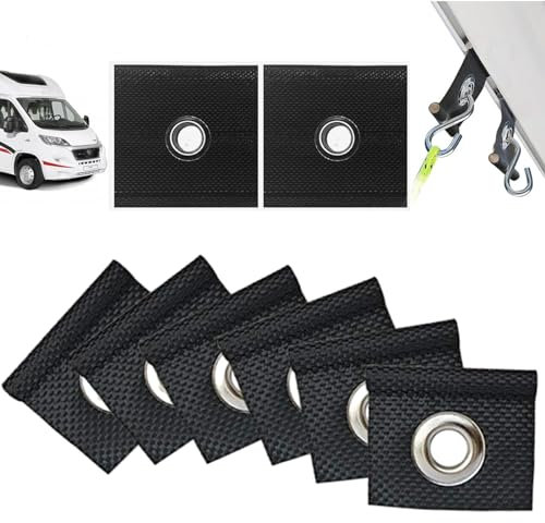 CZlinOduMMX Juego De 8 Ojales para Riel De Refuerzo De 5/6 Mm – 7/8 Mm, para Toldos, Toldos, Toldos, Camping, Caravanas (Negro).