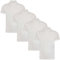 True Face Mens Polo Shirt Plain Tshirt Short Sleeve Summer Work Pique T Shirt Workwear Adult Tee Classic Casual Top White Plain - 4 Pack XL