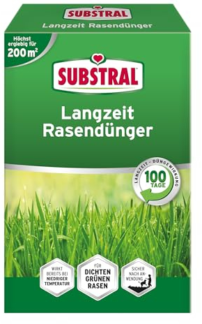 Substral Premium Langzeit Rasendünger für 200 m² - 4 kg: Schnelle & Dauerhafte Grünwirkung, Einfache Anwendung