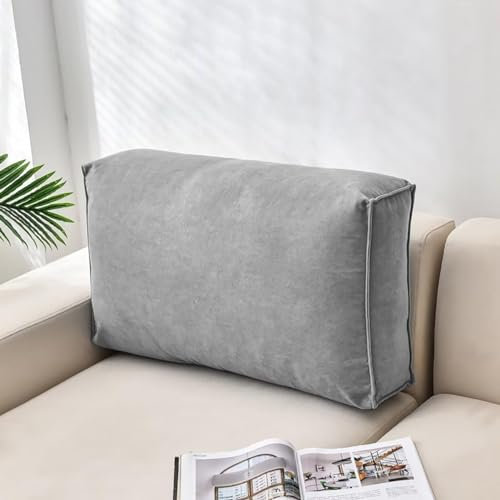 Gerrit Coussin de canapé - Grand Coussin de Dossier et de canapé - Coussin décoratif pour canapé, Coussin de Taille, Coussin Confortable pour Lire et canapé (Gris, 60 x 12 x 45 cm)