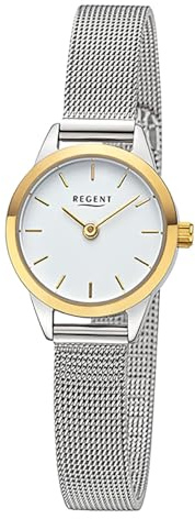 REGENT Damen Armbanduhr Analog Metallarmband Silber URF1442 Analoguhr