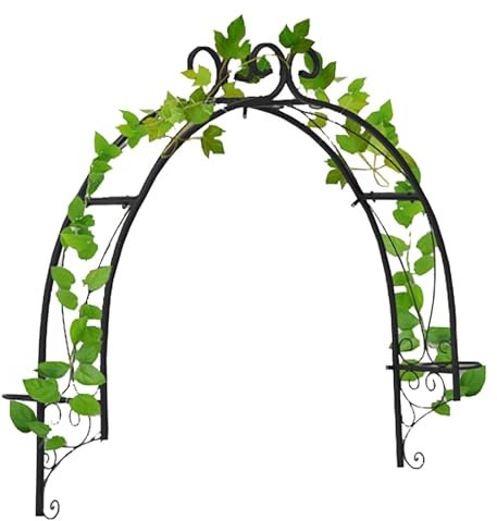 SKINII Metal Garden Arch, Metal Wall Mounted Outdoor Garden Arbor, Garden Climbing Arch Trellis, for Decoration Entrance Porches/Windows/Doors Plants Climbing Arbors