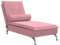 vidaXL Massage Chaiselongue mit Nackenrolle, Liegesessel mit Sperrholzlatten Metallbeine, Relaxliege für Wohnzimmer, Liegestuhl, Rosa Samt