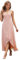 Ever-Pretty Robe de Demoiselle d'honneur Longue Col V Asymétrique Bretelles Mousseline pour Femme Rose 42