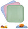 duisoad 3 Pièces Plateau de Service Rectangulaire Plateau de Service Plastique Plateau Antidérapant pour Cuisines, Pique-Niques, Cafés, Hôtels