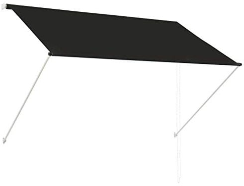 Iiaky Tenda da Sole Retrattile 200x150 cm Antracite,Tenda da Sole per Esterno Avvolgibile,Tenda da Sole a Bracci Estensibili con Telaio in Alluminio,Tettuccio Resistente al Sole e Impermeabile e Manov