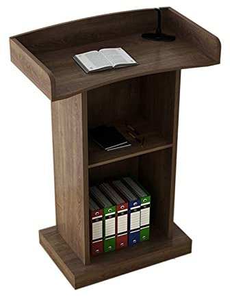 Rednerpult-Podiumständer, Podiumholzständer, bodenstehender Podium, Empfangstisch für Lautsprecher mit Ablage, Holzsprechen, ideal für Konferenzen, Auditorium, Kirche, C